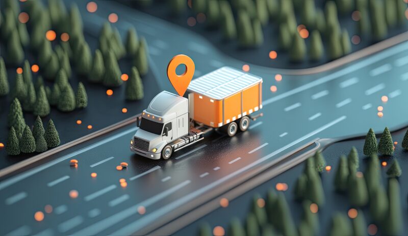 a toy truck on a road